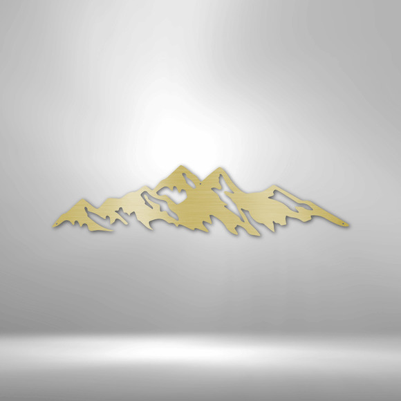 Mountain Ridge Steel Sign Laser Cut Powder Coated Home & Office Metal Wall Decor